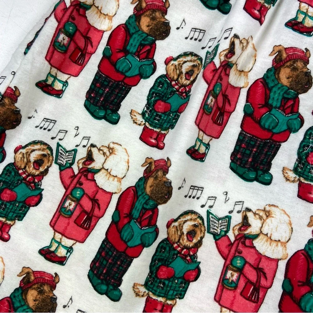 Joe Boxer Vintage Flannel Christmas Caroling Dogs Pajama Shorts